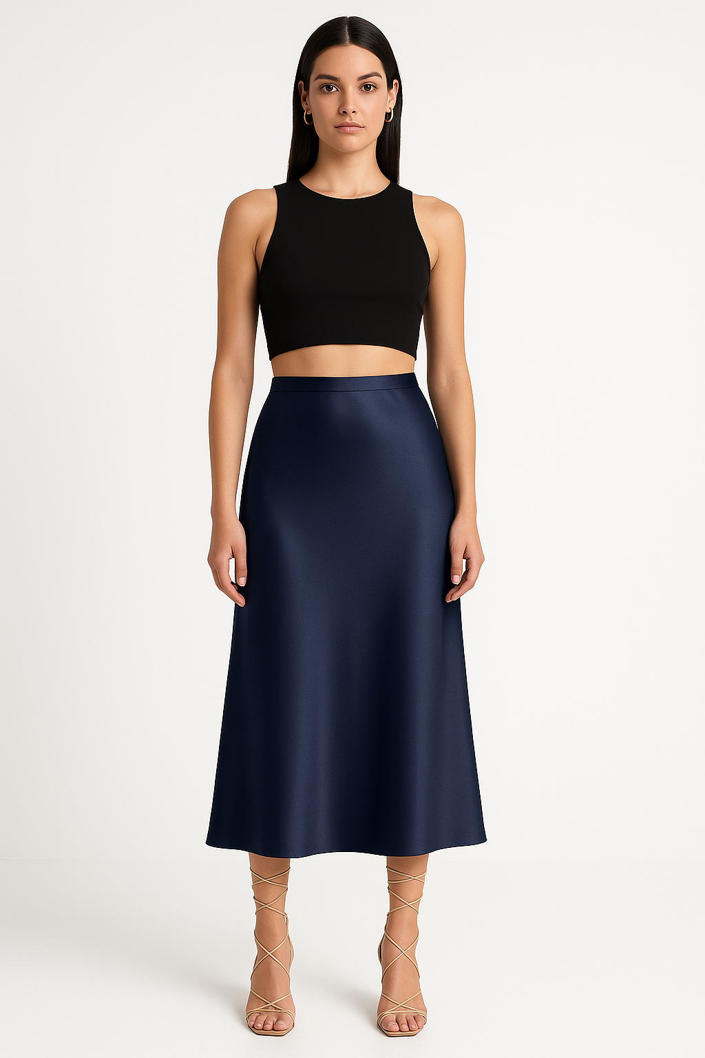 Sammie | Hoge rok | Satijnen look | Zijdezacht | Mide rok | Perfecte pasvorm