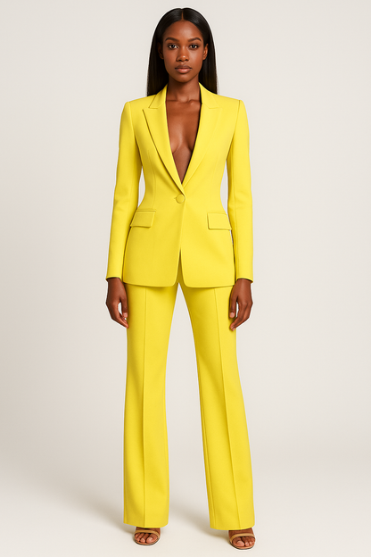 Broekpak voor dames | Klasse en comfort | Set van broek en blazer | Wijde pijpen en verfijnde blazer