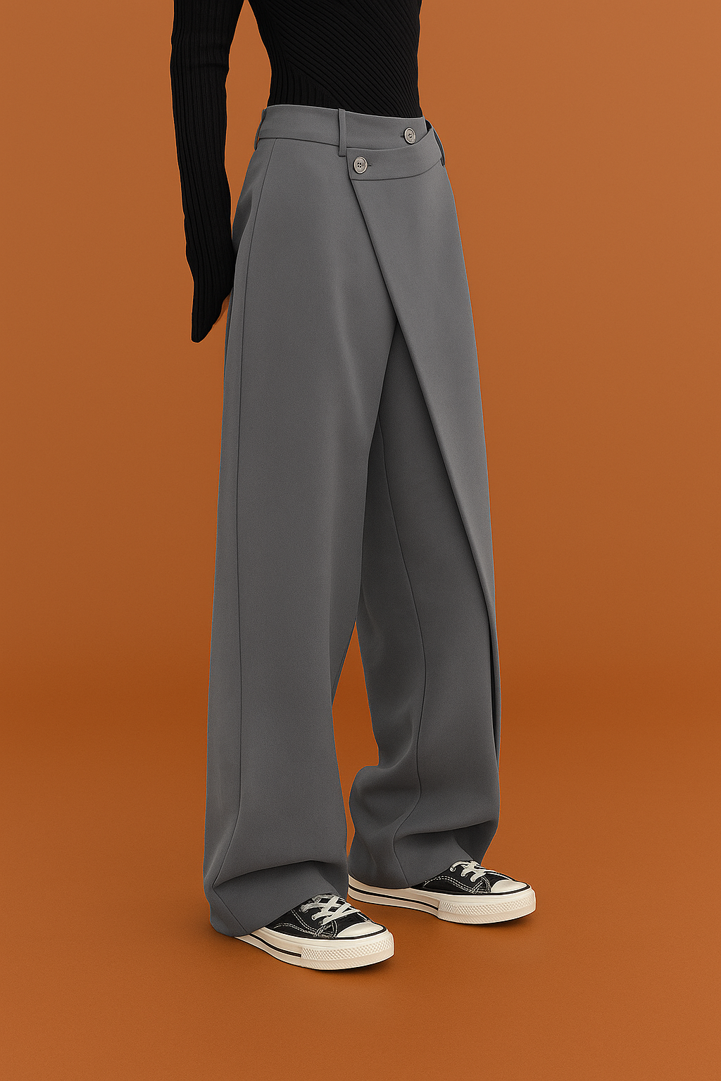 Lisanne | Broek met wijde pijpen | Asymmetrisch design | Comfort en stijl