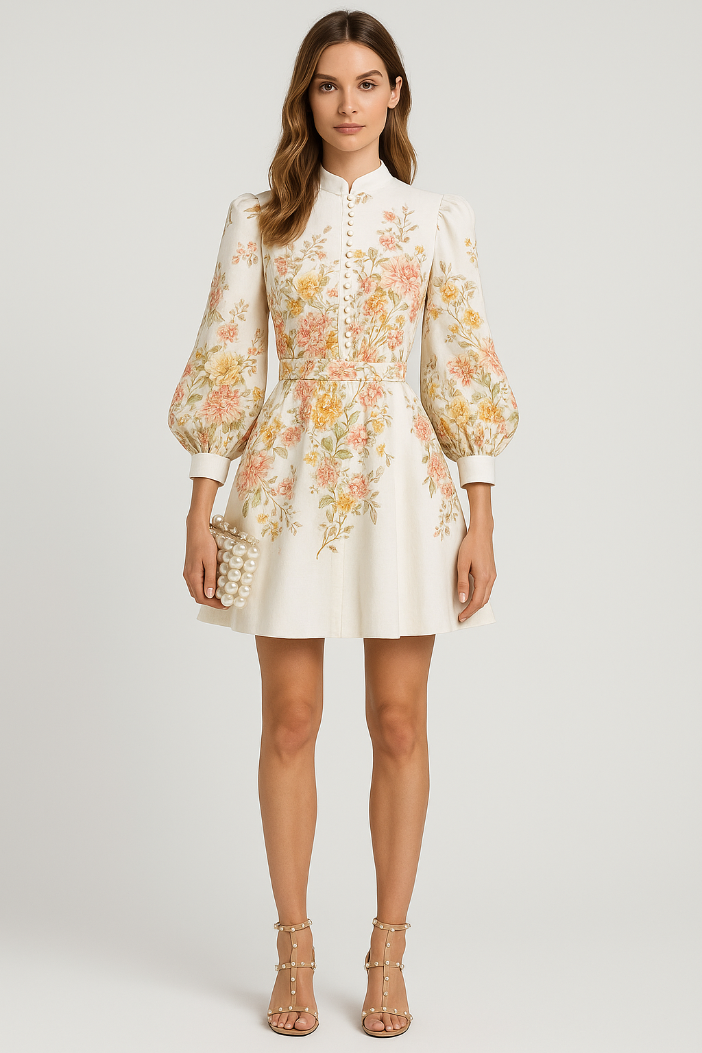 Simone | Jurkje met lange mouwen | Net boven de knie | Verfijnde knoopjes aan de voorkant voor een luxe uitstraling