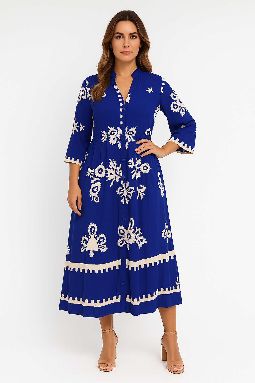 Sem | Lange jurk | Mooie V-hals | Verkrijgbaar in verschillende kleuren