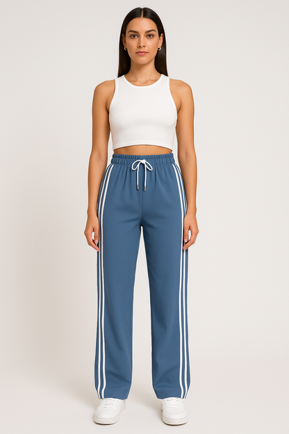 Liz | Wide leg broek | Streepjes op de zijkant | Hippe look | Comfort en stijl in een!