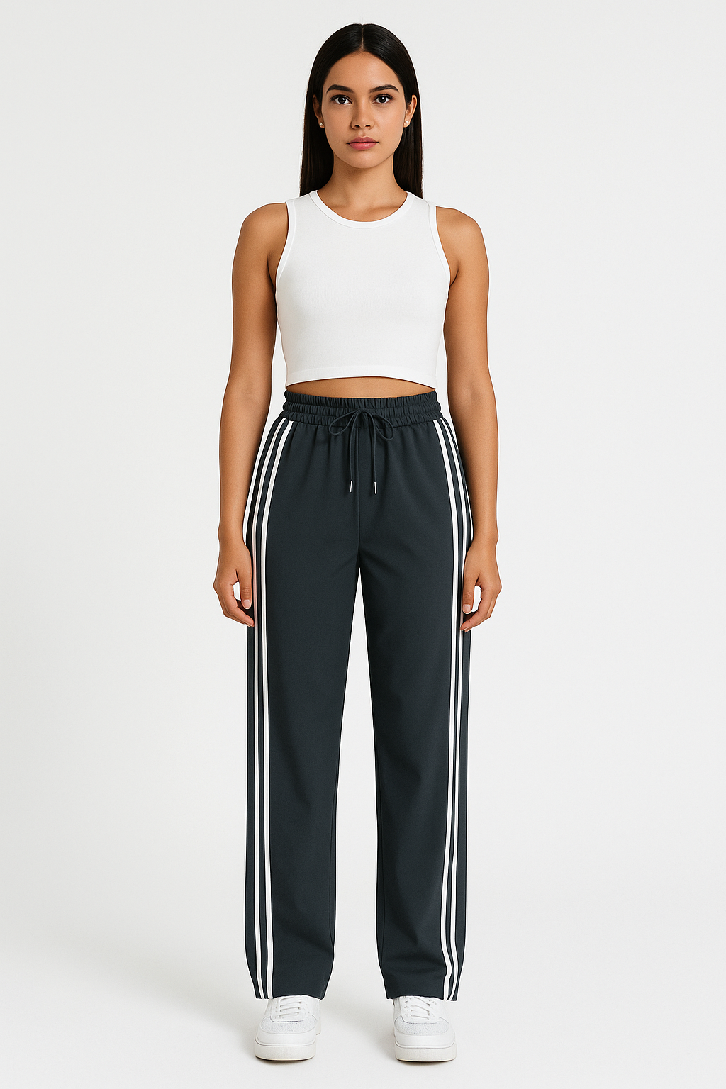 Liz | Wide leg broek | Streepjes op de zijkant | Hippe look | Comfort en stijl in een!