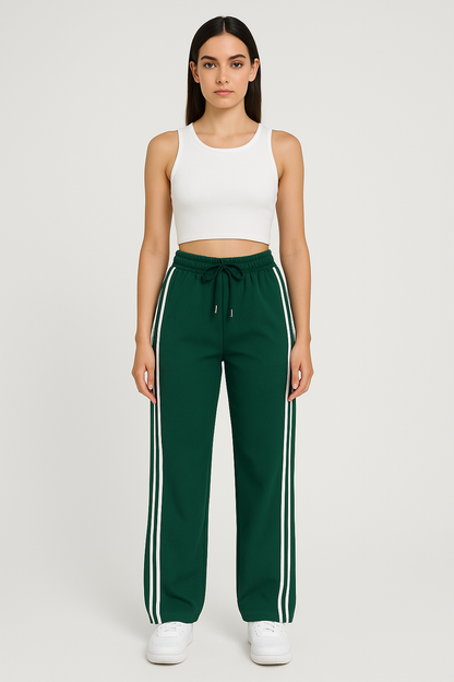 Liz | Wide leg broek | Streepjes op de zijkant | Hippe look | Comfort en stijl in een!